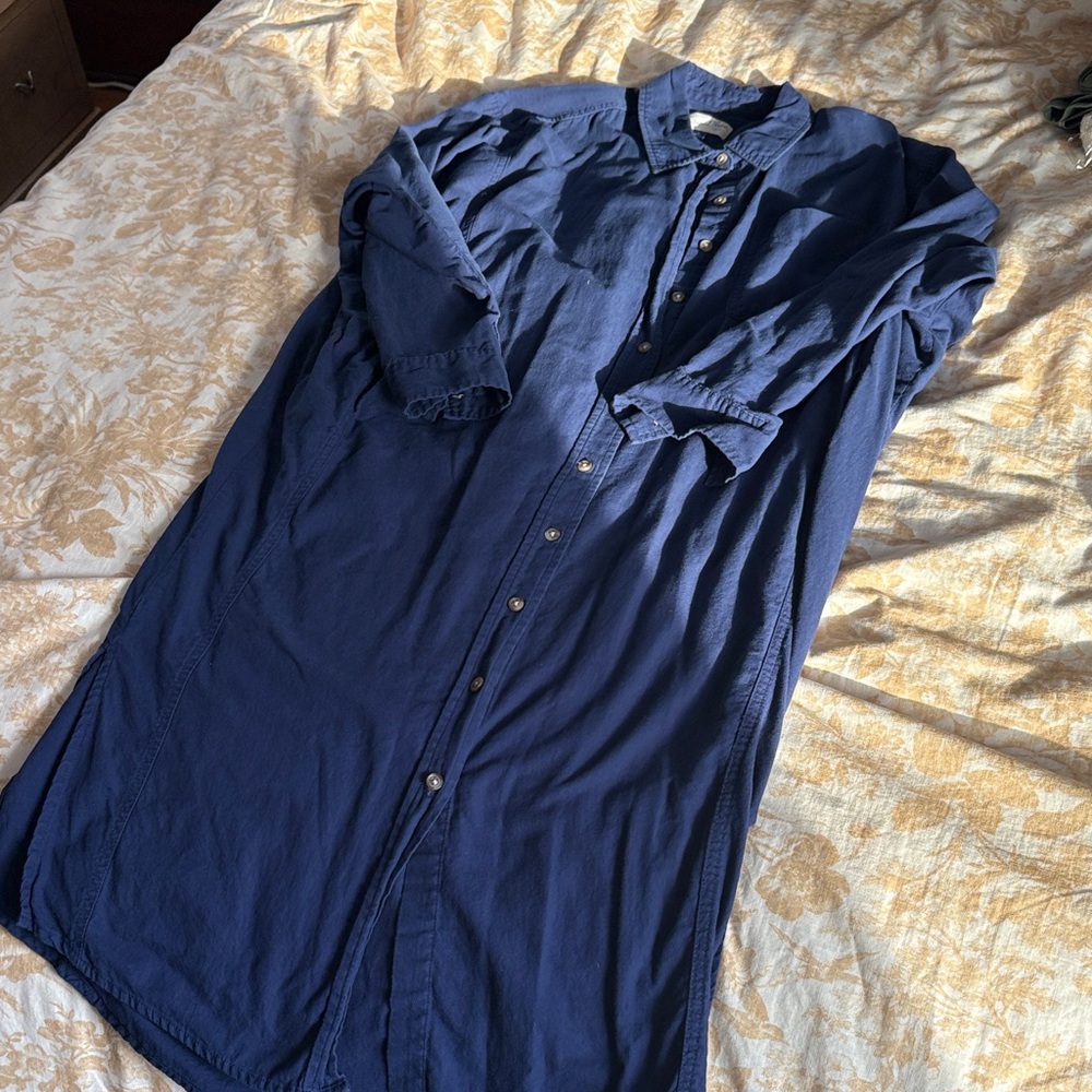 Women's Blue Long Shirt Dress
